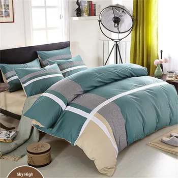 

High quality Home Textiles Bedding Fashion Simple Cotton Sheets Four Sets Striped Cotton Quilt Cover Pillowcas Bedding Kit D-91