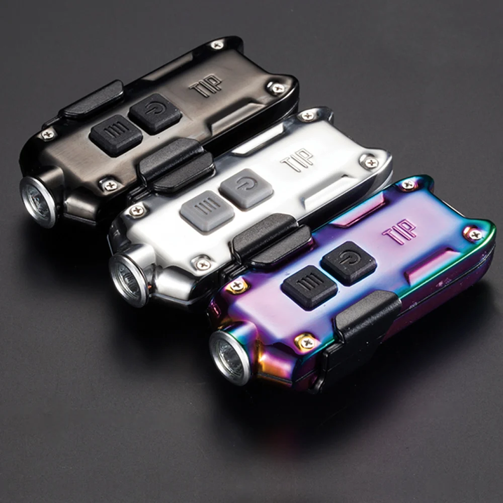 Топ продаж NITECORE TIP SS нержавеющая сталь металлический брелок Светильник Wih клип + USB