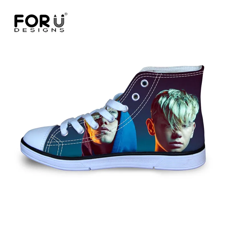 

FORUDESIGNS Marcus And Martinus Printing Starts Children Sneakers for Boys Girls Kids Football Boots High Top Sport Shoes Canvas
