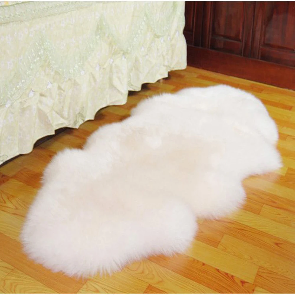 Double Real White Genuine Merino White Sheep skin Fur Sofa Chair