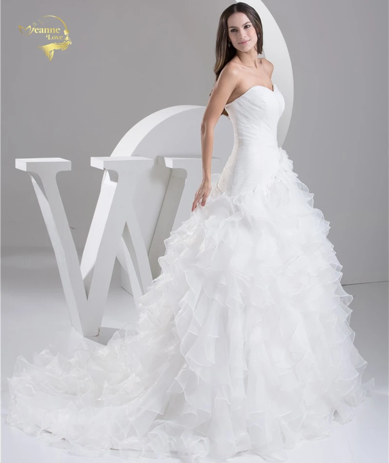 Белое платье Louisvuigon Vestido De Noiva Robe De Mariage свадебные платья трапециевидной формы из органзы Свадебные платья Милая YN 9508
