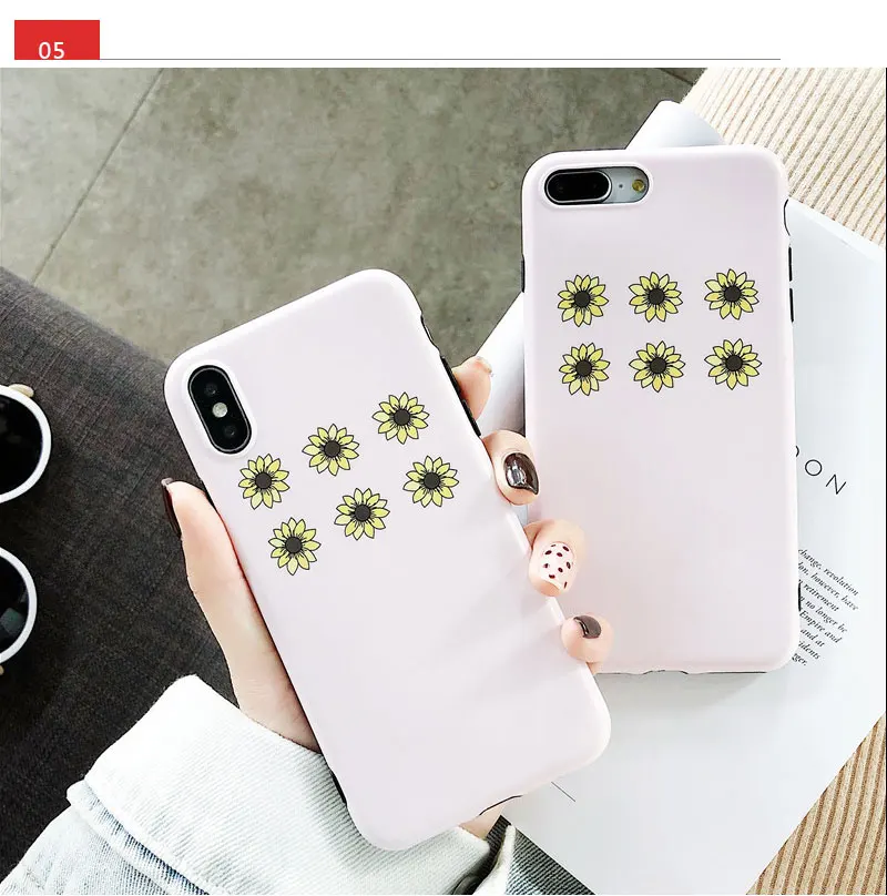 Silicone Flower Case For iPhone 8 8plus 7 7 Plus Cases Funda Phone Case For iphone 6 s 6s Plus X XR XS Max Cases Cover Coque   (22)