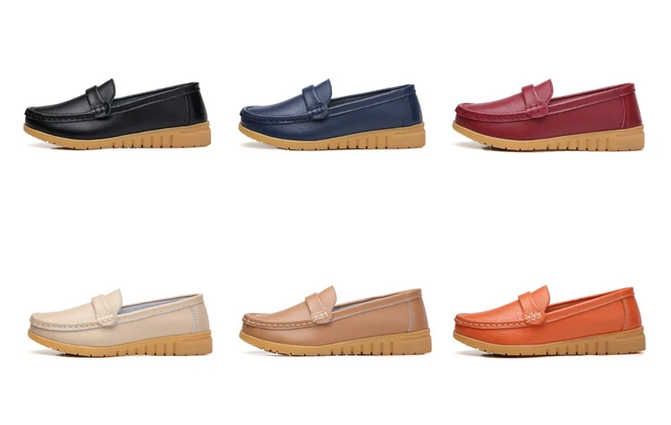 AH 2020-2019 Spring Autumn Women Loafers Genuine Leather Woman's Flats-1