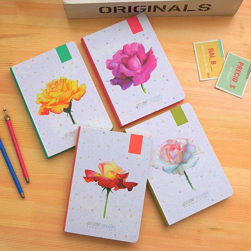Fromthenon韓国かわいい花ハードカバーノートブックジャーナルカラーイラスト日記プランナーオフィスと学用品文房具 Aliexpress Education Office Supplies