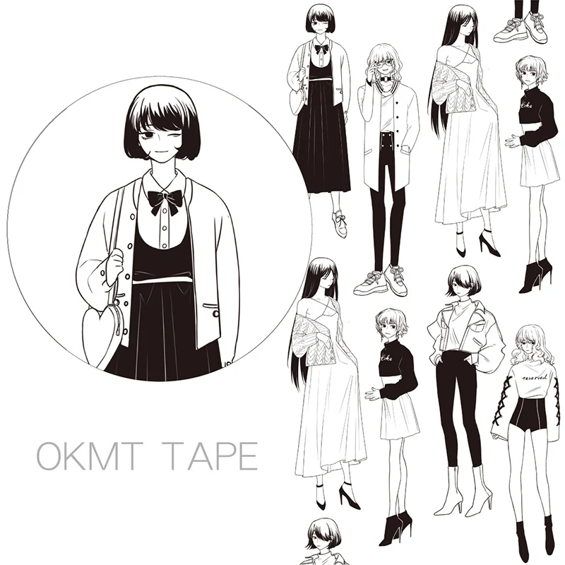 

Washi Tape Characters Korean Style Girls Decorative Stationery Masking Tape Papelaria Stickers