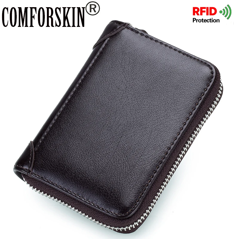 

New Arrivals RFID Protection Credit Card Holder Genuine Leather Brand New Unisex Multi-functional Style Card Case 2017 Hot Sale