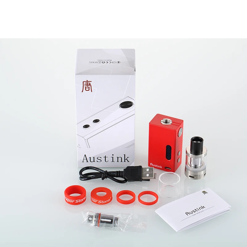 Original Austink Fashion 50W A50 TC Mod Sub Ohm Tank Mini Box Mod Vape Temperature Control Electronic Cigarette Hookah Shisha