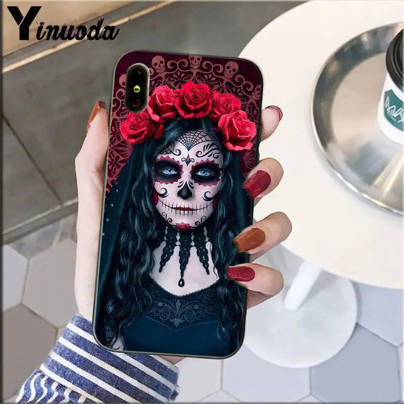 Catrina beautiful rose girl Skull Art