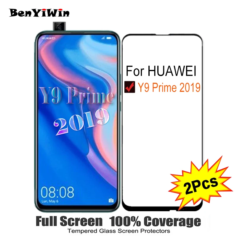 Закаленное стекло для Huawei Y9 Prime 2 шт. защитное с полным покрытием 2019 6 59 дюйма 9H