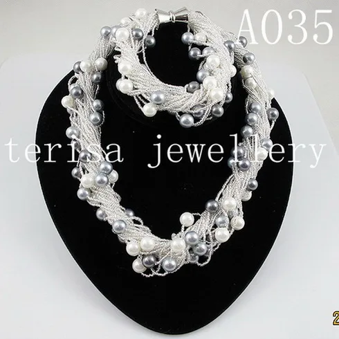 

Unique Pearls jewellery Store 8mm Round Sea Shell Pearl Necklace Bracelet 24 rows Magnet Clasp Perfect Birthday Women Gift A35