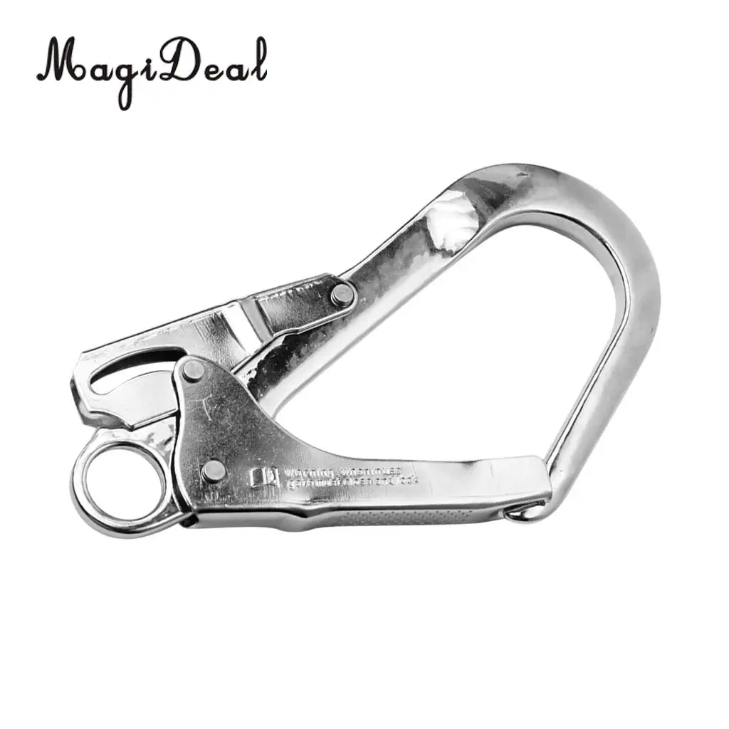 High Quality 25KN Alloy Snap Lock Hook Clip for Rock Tree Climbing Rappell Rescue Fall Arrest Lanyard Harness Caving Exploring