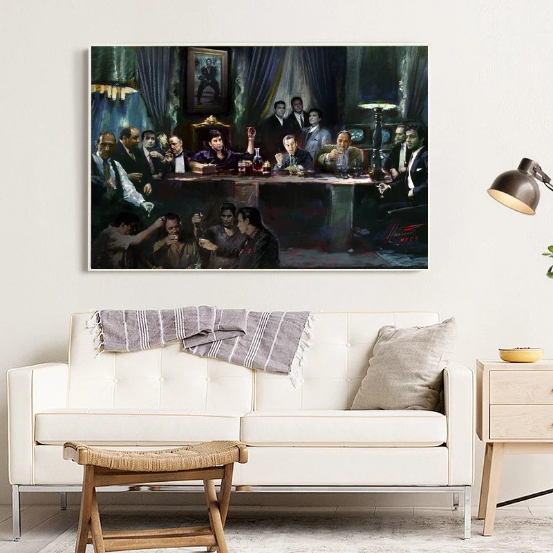 

Scarface The Godfather GoodFellasmovie Last Supper Art Canvas Posters Print Wall Art Painting Decoration Pictures