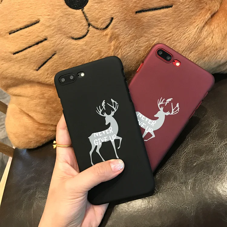 Милый чехол для iPhone X XR XS Max 6 S 7 8 Plus с милым оленем английским буквенным принтом