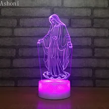 3D Акриловый светодиодный светильник для сна, 7 цветов, сменный Настольный светильник, вечерние, декоративный светильник, рождественский подарок