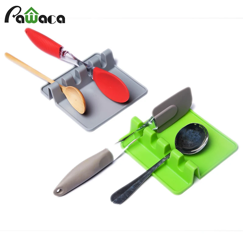 Silicone Spoon Rest Soup Spoon Holder Stand for Spoon Stove Organizer Tool Cooking Utensils 