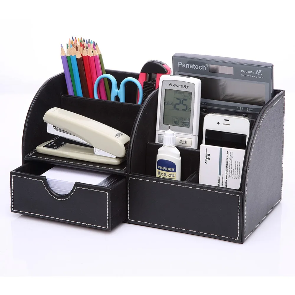 9 Pieces Office Desk Organizer Set Pen Stationery Holder Mouse Pad Tissue Boxes Ashtray Document Rack Drawer Desk Mat