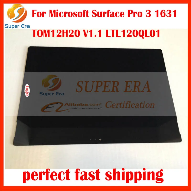 

Original NEW LCD Assembly For Microsoft Surface Pro 3 (1631) TOM12H20 V1.1 LTL120QL01 LCD Display Touch Screen Digitizer Panel
