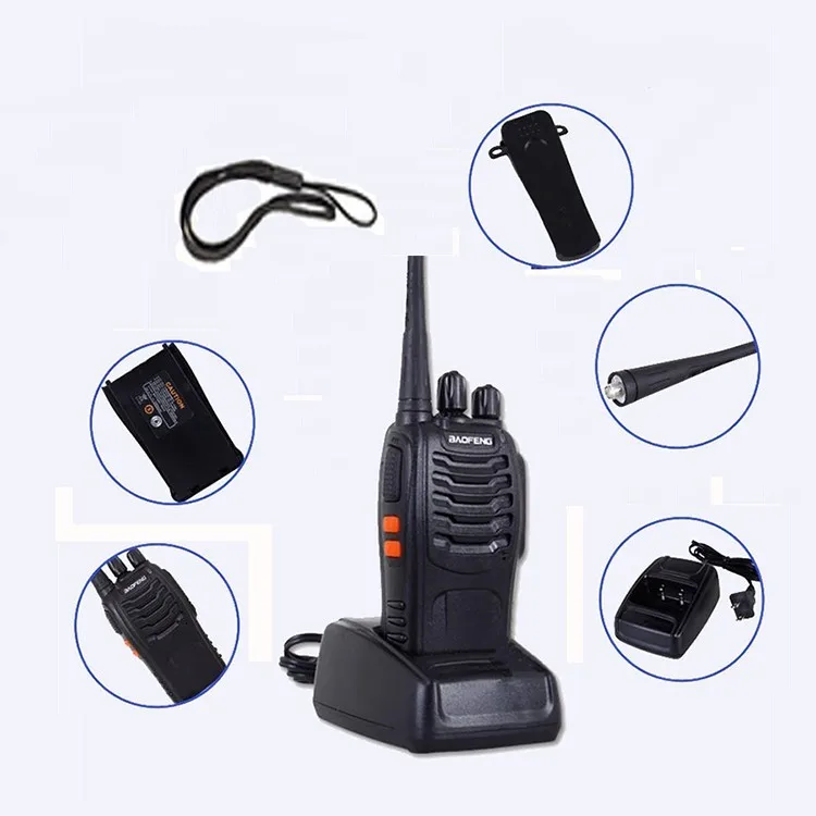 2pcs Walkie Talkie Radio BaoFengBF-888S 5W Portable Ham CB Radio Two Way Handheld HF Transceiver Interphone bf-888s (6)