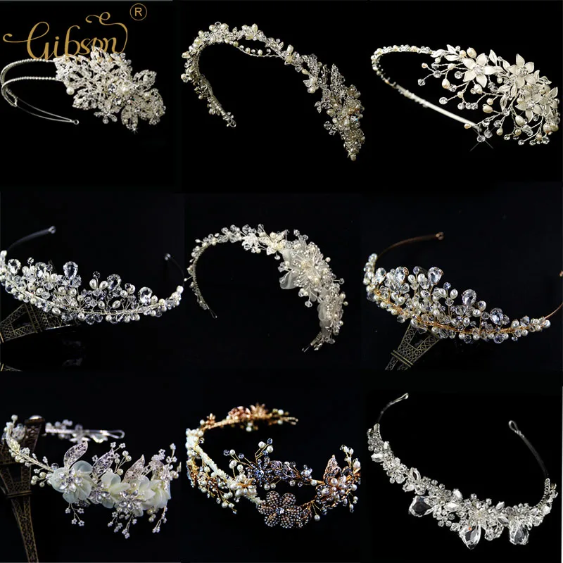 

Retro Style Handmade Rhinestone and Pearl Princess Crown Royal Wedding Party Bride Tiara Beauty Pageant Crystal Head Ornament
