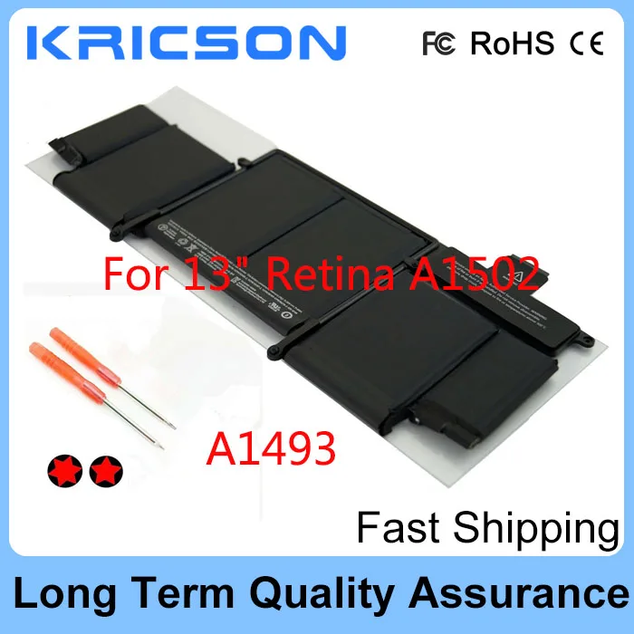 

original Battery A1493 For Apple A1502 ME864LL/A ME866LL/A; MacBook Pro 13" Retina Battery-Only for Late 2013, Mid 2014 Version