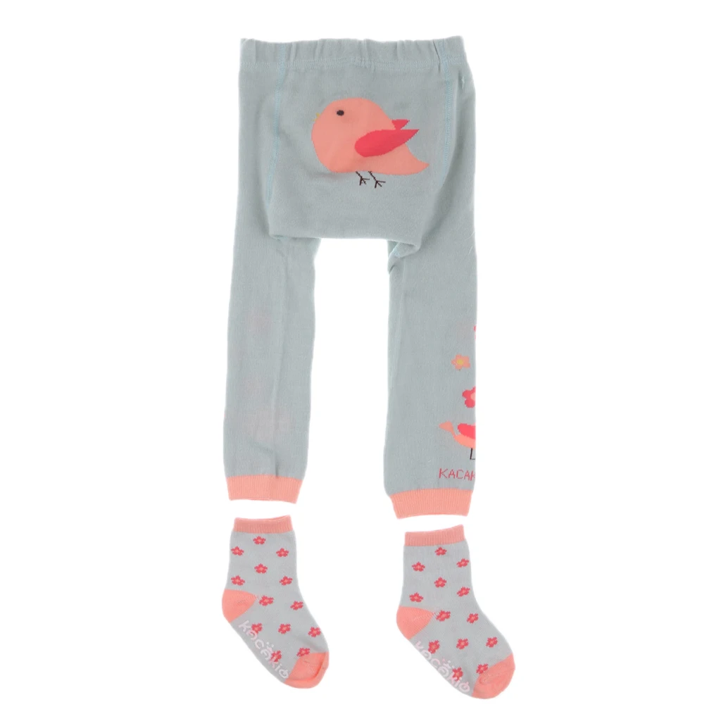 Boys Girls Warm Animal Cartoon Leggings PP Pants with Socks Yellow Bee