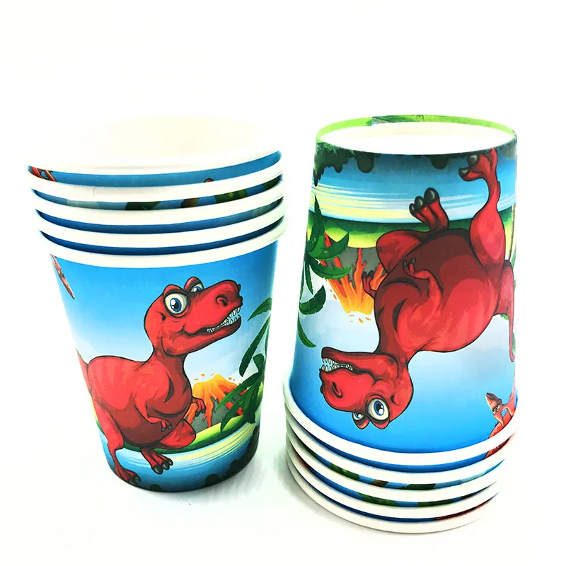 

10PCS/LOT DINOSAUR DISPOSABLE CUPS DINOSAUR GLASSES KIDS BIRTHDAY PARTY WEDDING PARTY SUPPLIES DINOSAUR PAPER CUPS