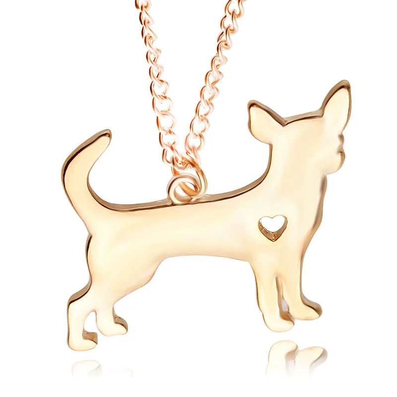 Gold Chihuahua Necklace Pendant Golden Plated Puppy Dog Memorial Pet
