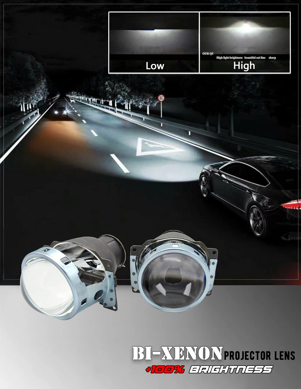3,0 дюймов H7Q5 Биксенон hid объектив проектора металлический держатель подходит для H7 лампы ксеноновые hid xenon комплект фар автомобиля