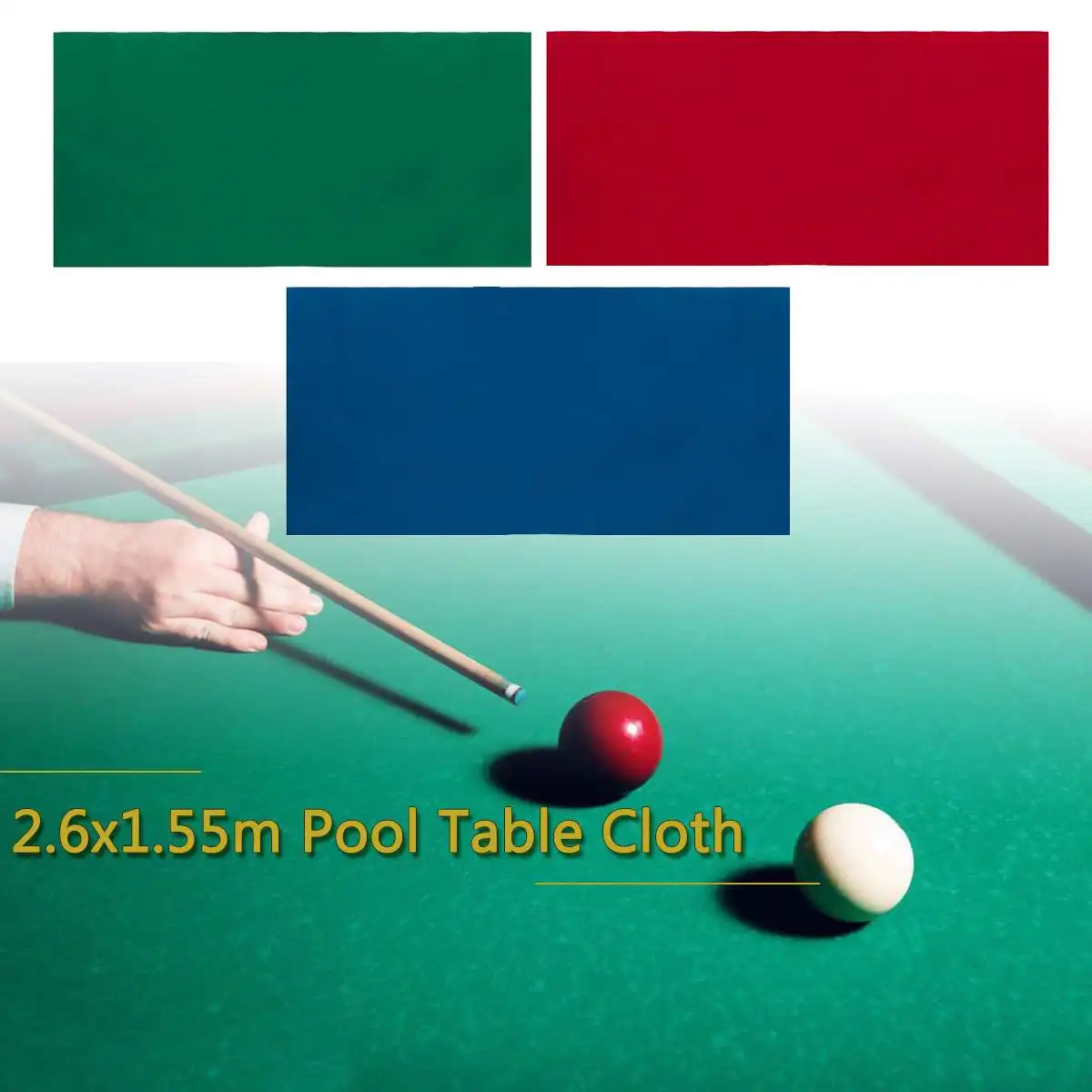 

2.6x1.55cm Green/Red/Blue Billiards Snooker Table Bed&Cushions Cloth For 7ft UK Pool Table For Standard Snooker Billiard Table