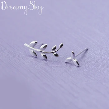 

DreamySky Brand Ear Jewelry Wholesale Silver Color Leaf Earrings For Women Ladies Gifts femme Pendientes