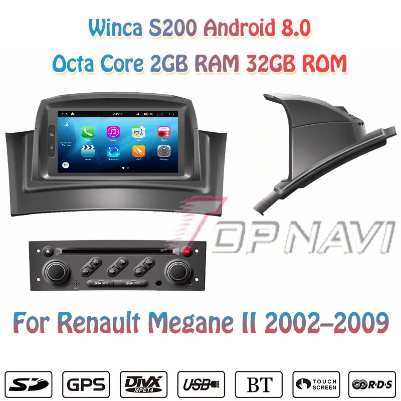 

Topnavi Octa Core S200 Android 8.0 Car DVD Multimedia Player Video for Megane II Autoradio GPS Navigation Audio Stereo