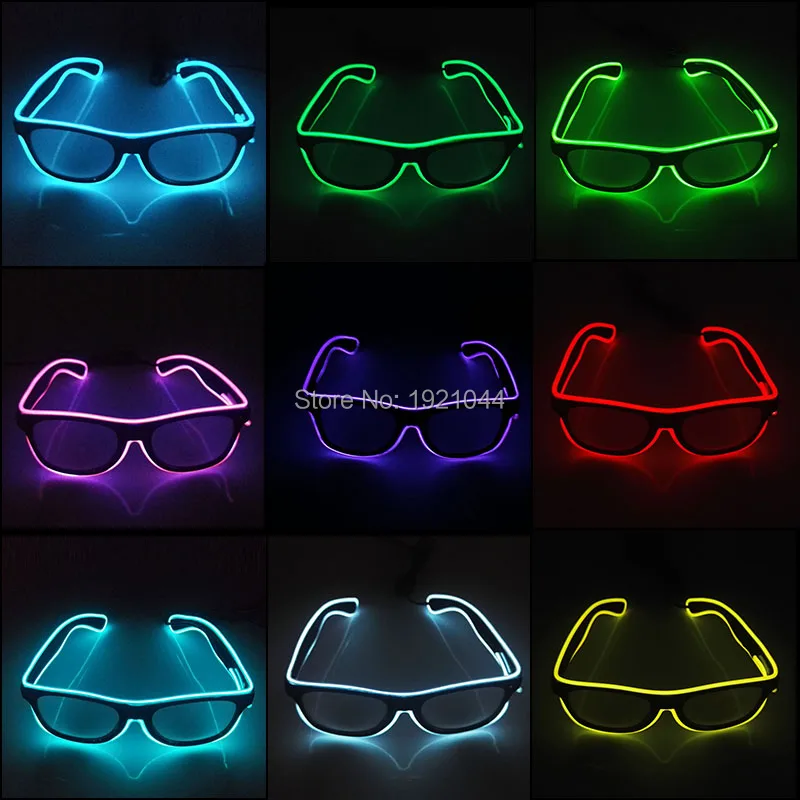 

10 Colors Choice Flashing EL Wire Led Glasses Neon Glow Rope Luminous Party Lighting Colorful Glowing Gift For Party Decoration