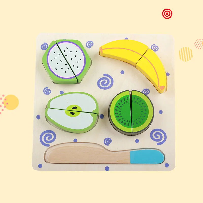Детские ролевые игры кухонные игрушки для детей деревянные резки, чтобы увидеть фрукты, овощи, торты головоломка игра игрушки детские подарки - Цвет: G-013