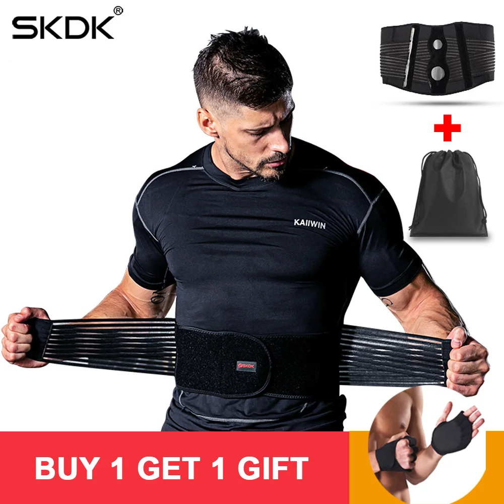 SKDK Men&Women Adjustable Elastic Waist Support Belt Lumbar Back
