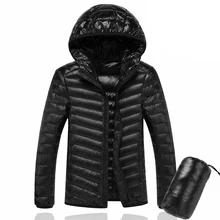 6XL 7XL 90% Weiße Ente Daunenjacke Mit Kapuze Warme Jacke Mantel männer Feder Ultralight Down Jacken Männer Outwear Mäntel Mit Tragen tasche
