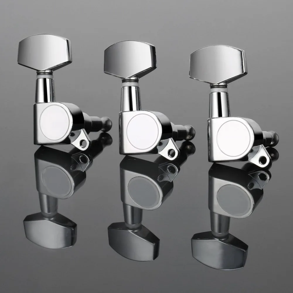 3 Left 3 Righ Chrome Inline Guitar String Tuning Pegs Tuners Machine Head Professional Durable Head For Acoustic Electric Guitar