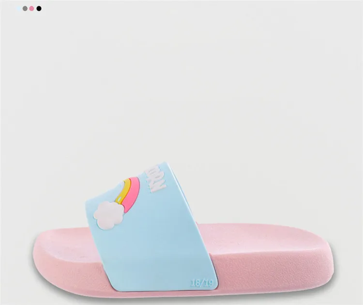 Unicorn Slippers For Boy Girl Cartoon Rainbow Shoes Summer Todder Flip Flops Baby Indoor Slippers Beach Swimming Slipper