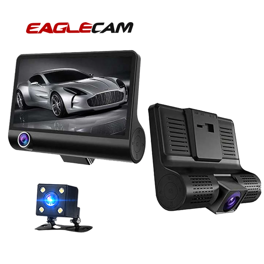 

Car DVR 3 Cameras Lens 4.0 Inch IPS Dash Camera Dual Lens With Rearview Camera Video Recorder Auto Registrator Dvrs Dash Cam