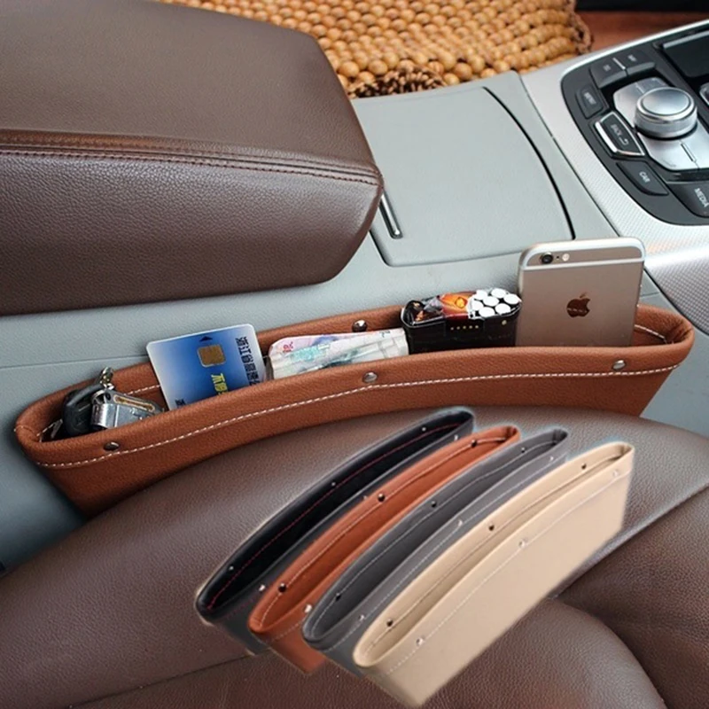 

Vehicle Seat Storage Box PU Leather Sundries Bag Car Organizer For Mobile Phone Cards Coins Storage Boxes Vehicle Garbage Bin