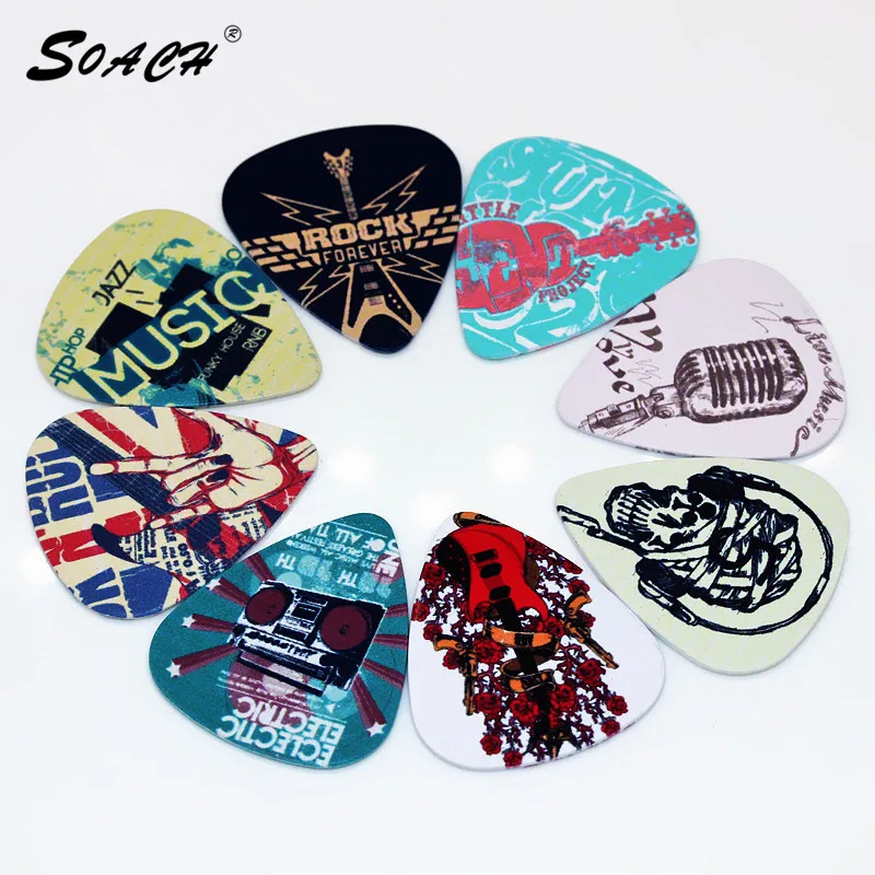 

SOACH 10pcs/Lot 1.0mm thickness guitar strap guitar parts Singing Rock gestures music elements mixed pattern guitar picks