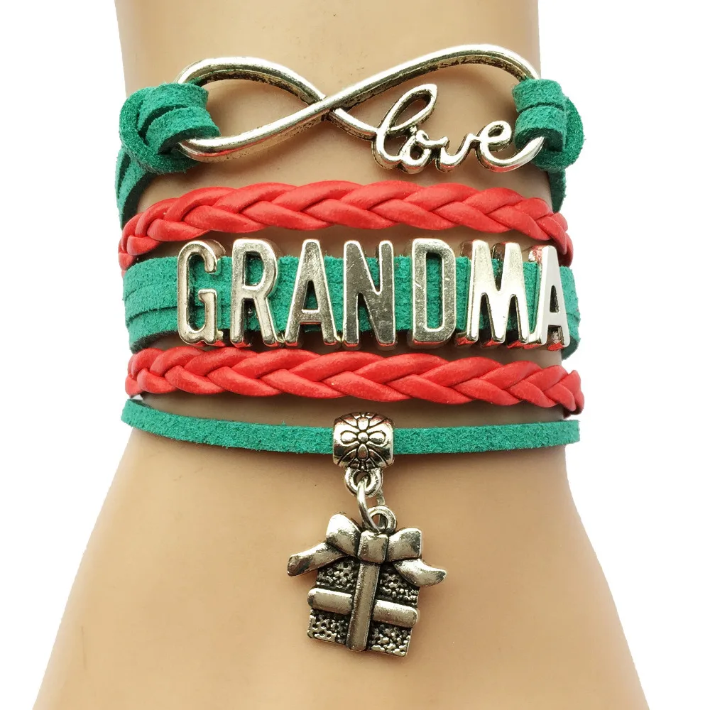 10 шт Бесконечность со словами &quotLove grandma&quot браслет лучший рождественский подарок