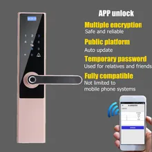 Умный дверной замок с идентификацией через отпечатки пальцев безопасности домашний ключ блокировки Wifi Пароль RFID карта блокировки беспроводное приложение телефон пульт дистанционного управления 5 в 1