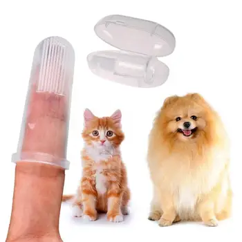 

Pet Finger Toothbrush Dog Cat Tartar Teeth Cleaner Grooming Tools for Puppy Cat Kitten Toothbrush Dog Accessories