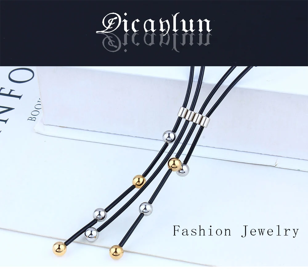 DICAYLUNstainless стали Магнитная Цепочки и ожерелья для шеи для женщин jewelry колье ювелирные летом минималистский бисером Цепочки и ожерелья