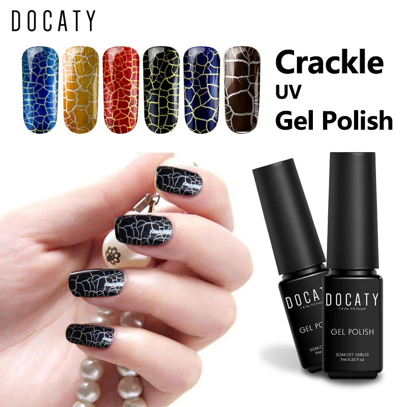 Docaty Полупостоянный Маникюр Потрескивающий УФ-гель для ногтей наборы гель-лаков 7