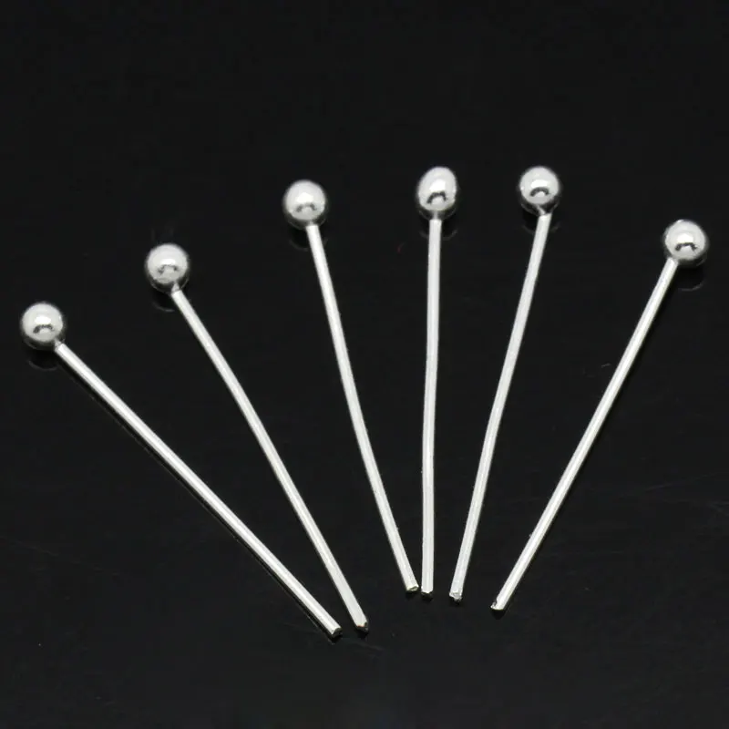 

DoreenBeads Copper Ball Head Pins Silver color 16mm( 5/8") long, 0.5mm ( gauge), 80 Pieces 2017 new