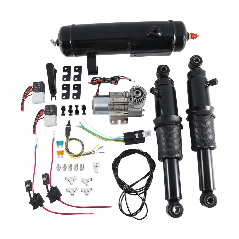 TCMT Rear Air Ride Suspension W/Air Tank For Harley Road King Road Street Glide 94-19 TCMT Rear Air Ride Suspension W/Air Tank For Harley Road King Road Street Glide 94-19