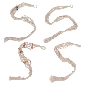 

WINOMO 4pcs Plant Hanger Flowerpot Plant Holder Cotton Plants Hanger for Indoor and Outdoor for Ceilings and Balconies (Beige)