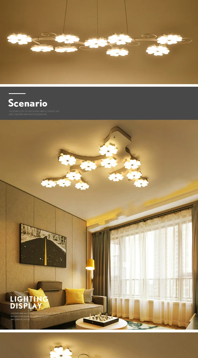 Современный светодиодный потолочный светильник в виде цветка сливы для гостиной, спальни, комнатных акриловых потолочных люстр