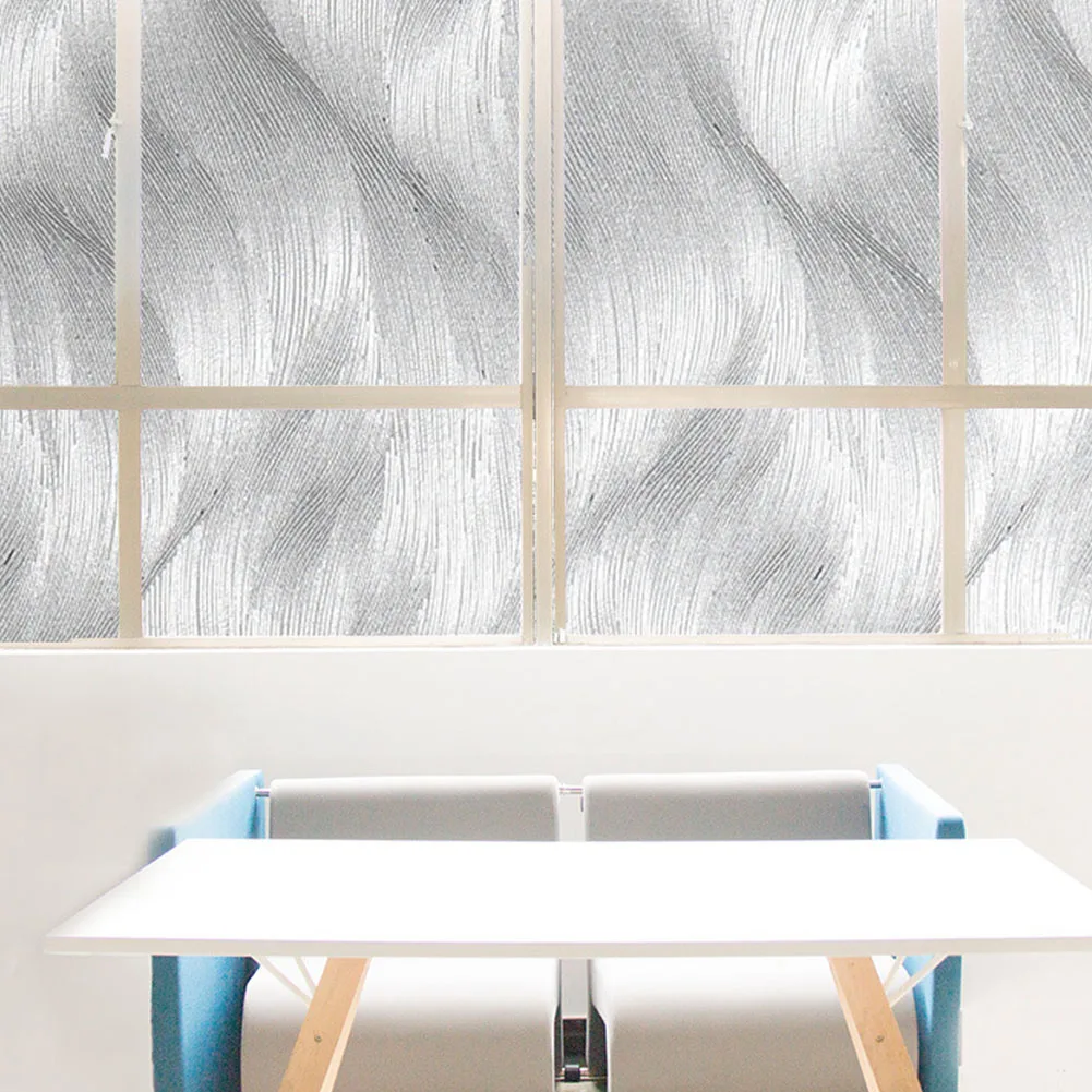 

With Glue Office Self Adhesive PVC Anti Static Waterproof Decorative Accessories Frosted Wave For Home Window Film Kitchen
